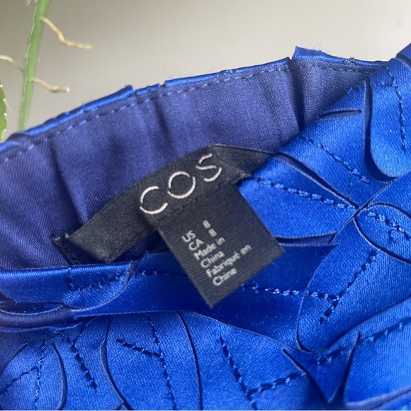 Cobalt Blue Lasercut and Embroidered COS Formal Dress Size 8 - Picture 3 of 6